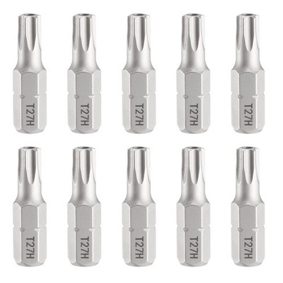 10stk T27H Torx-Schraubendreher-Bit 1/4'' Sechskantschaft 1'' Länge 6-Punkt-Kopf
