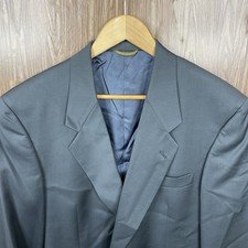 Hart Schaffner Marx Gold Trumpeter USA Made 42L Green Solid Wool Two Buttons