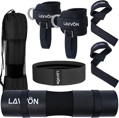 Langhantel Polster Set 7Pcs Hip Thrust Barbell Pad Backenschutz für Squats Gym
