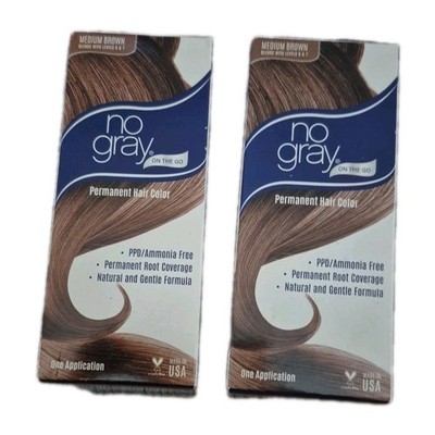 No Gray On The Go Permanent Medium Brown Blends with Levels 6 & 7 Pack Of 2