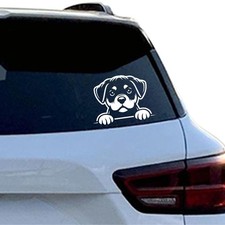 Rottweiler Bumper Sticker - Car Window Vinyl Decal Matte White - Peels Corner