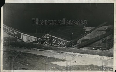 #ad 1927 Press Photo Wreckage of Brick Garage After Cyclone in Niles $24.99
