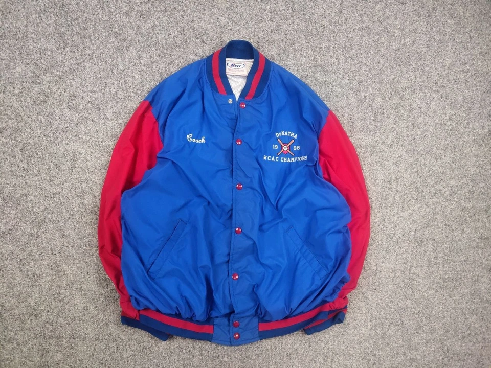 Vintage 80's NEFF Dematha Washington Baseball Varsity Jacket Bomber - Image 2 of 4