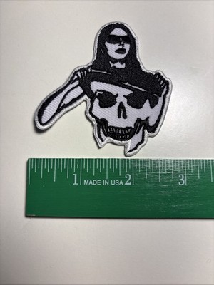 Punk Girl Flashing Skull Embroidered Patch