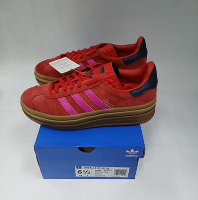 adidas Originals Women's Gazelle Bold Shoes, Size 6.5, Red/Pink