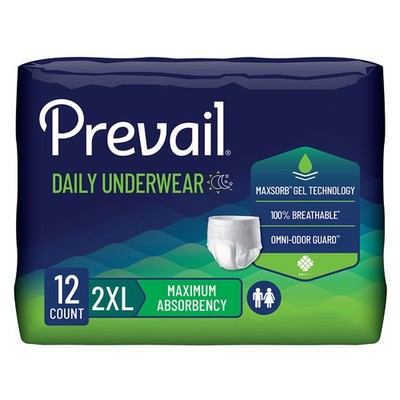 Prevail Adult Daily Disposable Underwear XXL Maximum Absorbency 48 Ct