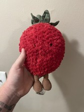 Jellycat Amuseable Strawberry Plush Red Retired Fruit Stuffed Animal Rare