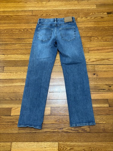 Jeans uomo American Eagle originali dritti taglia 28x30 blu denim elasticizzato nuovo senza etichette - Foto 8 di 8