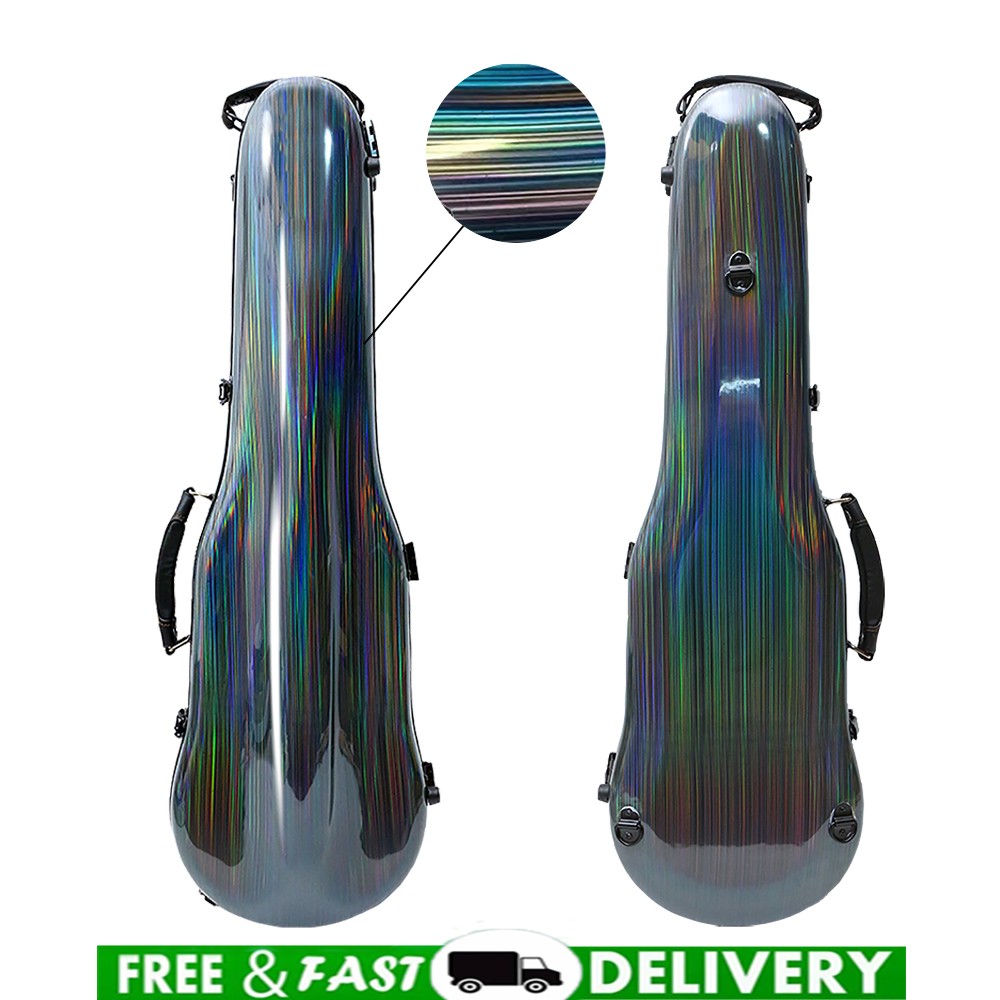 4/4 Violin Case Carbon Fiber Lightweight Backpack Strap Rubber Leather handle