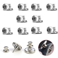 10 StüCk Jeans KnöPfe Ohne NäHen 17Mm Button Pins HosenknöPfe Zum Stecken DIY