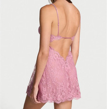 VICTORIA'S SECRT LINGERIE CHEMISE SLIP LACE NIGHT DRESS SHINE STRAPS PAJAMA XXL