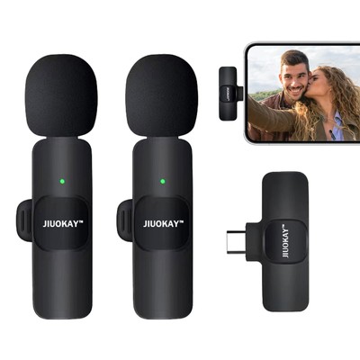 2 Pack Wireless lavalier Microphone for Samsung Galaxy Tab Phones, iPhone Mic...