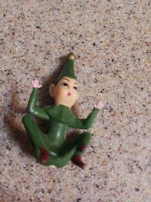 Christmas Plastic Pixie Green Elf Figure Mini 