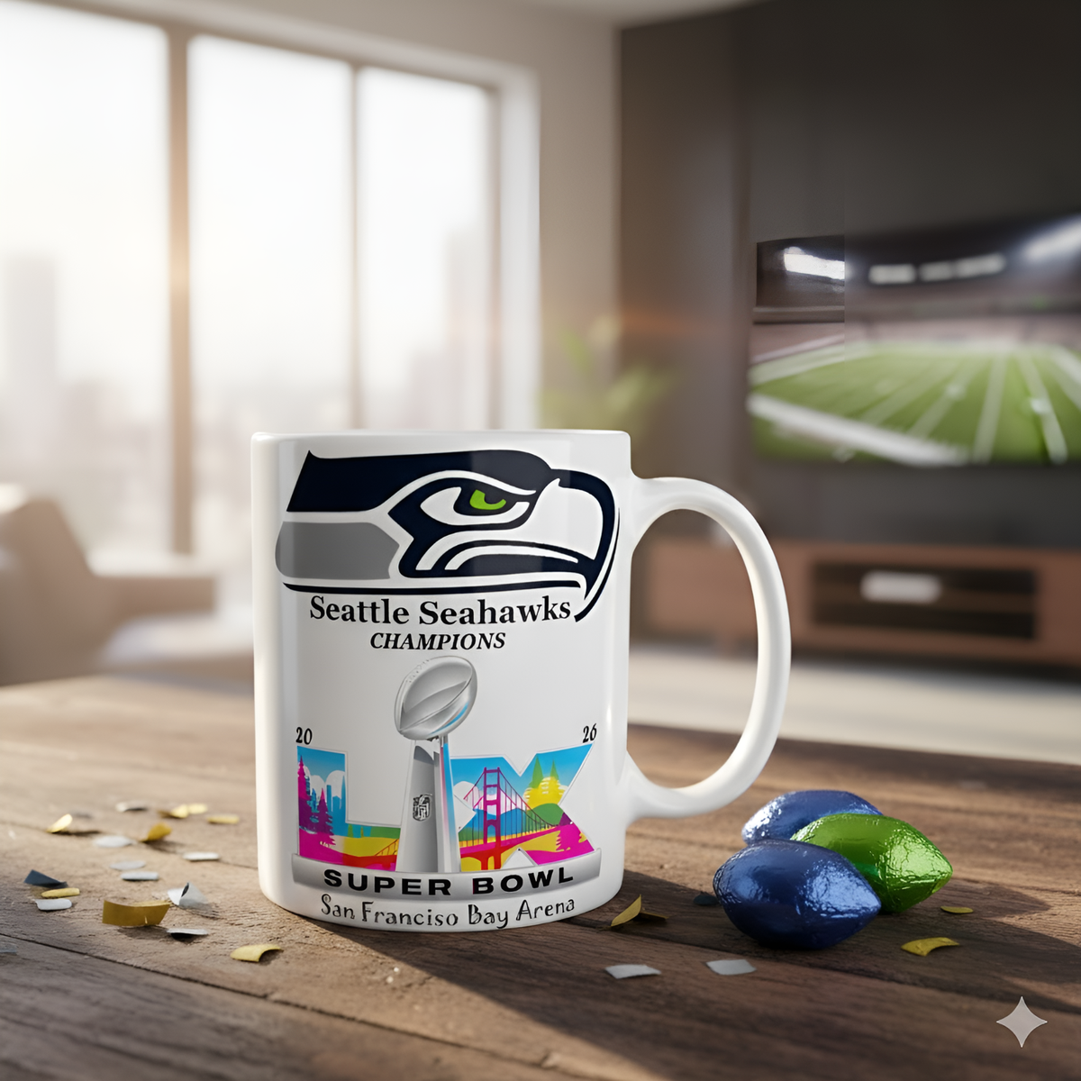 Seattle Seahawks Super Bowl 2026 Champions Mug 11oz 325 ml White Coffee Cup  NFL | eBay