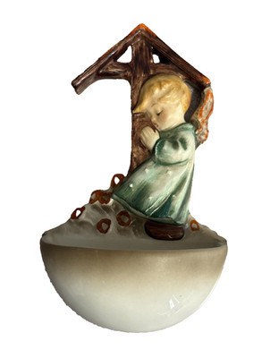 Vtg. M.J HUMMEL Praying Angel Holy Water Font #147  W Germany Figurine