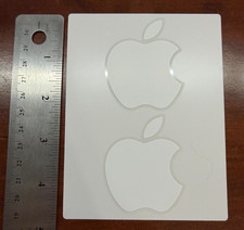 White Apple Stickers - Genuine New Logo 2 Stickers per sheet OEM Authentic