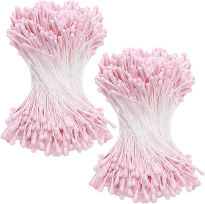 800Pcs Double Heads Handmade Flower Stamens, 2 Mm Pearl Stamens for Flower Makin