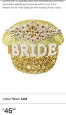 Your Perfect Day Bride Hat Cap Hen Do Party New And Boxes gold  Jewels Wedding