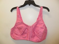 NWOT Peach Dot Comfort Choice Cotton Wireless Front Hook Bra Size 38DDD