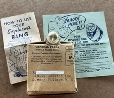 1948 Explorer's Ring Premium w/ ORIGINAL BOX & 2 INSERTS Post General Foods RARE