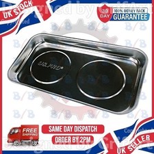 US PRO LARGE DOUBLE RECTANGULAR MAGNETIC METAL PARTS TRAY STORAGE GARAGE HOLDER