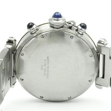 CARTIER Pasha 38 Chronograph 18K Gold Steel Watch W31011H3 Polished BF590345 6