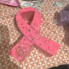 Pink Glitter Awareness Ribbon car freshie