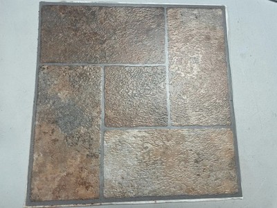 (1) Vintage Traffic Master Cayman Rock Brick Vinyl Floor Tile 12x12 Replacement