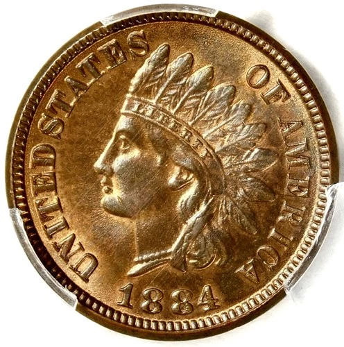 ❤️‍🔥🤎🌇🍁💃😍PCGS MS64 RB 1884 INDIAN HEAD CENT