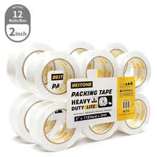 12 Rolls Carton Sealing White Packing Tape Box Shipping -2 mil 2"x110 Yard 330FT