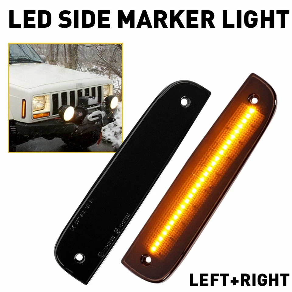 Luces de señalización LED ámbar ahumado para Jeep Cherokee 97-01 esquina delantera Foto 2 de 4