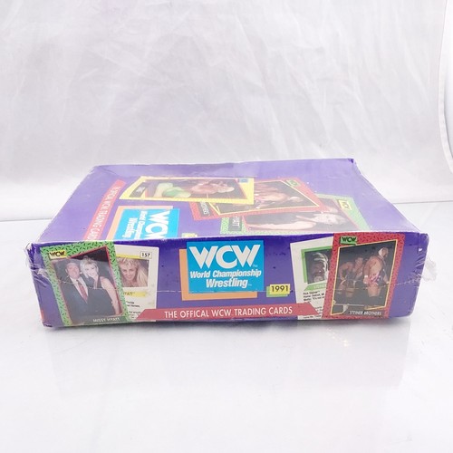 Juego de caja de cera de tarjetas coleccionables oficiales Wrestling WCW 1991 sellado - Imagen 4 de 5