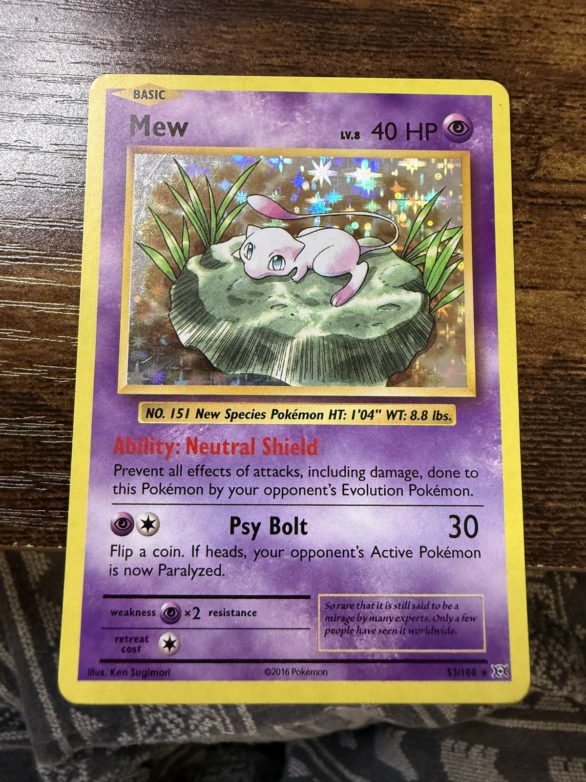 Mew 53/108 Holo Rare Evolutions Pokemon Holo LP-MP