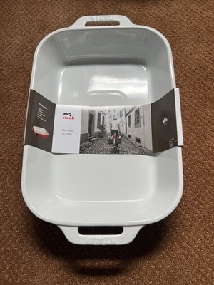 BRAND NEW Staub Ceramic Rectangle Gratin Baking Dish White 13x9