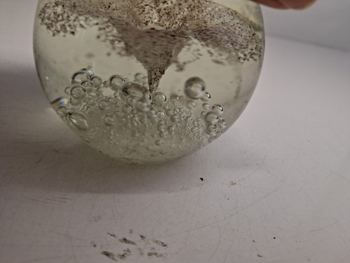 Glass Paperweight Flower Design With Bubbles Vintage 8cm Tall Vintage S5020 - Picture 4 of 13