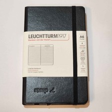 LEUCHTTURM1917 A6 Black Hardcover Lined Notebook Journal 187 Numbered Pages