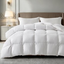 Feather Down Comforter King All Season Duvet Insert White Maple Stone MapleStone