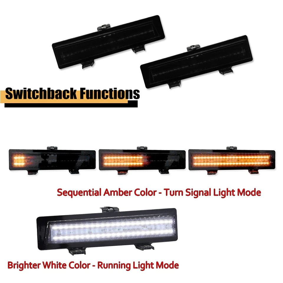 Luces LED de señal de estacionamiento para Chevrolet Monte Carlo SS 81-88 ahumadas Switchback Foto 2 de 4