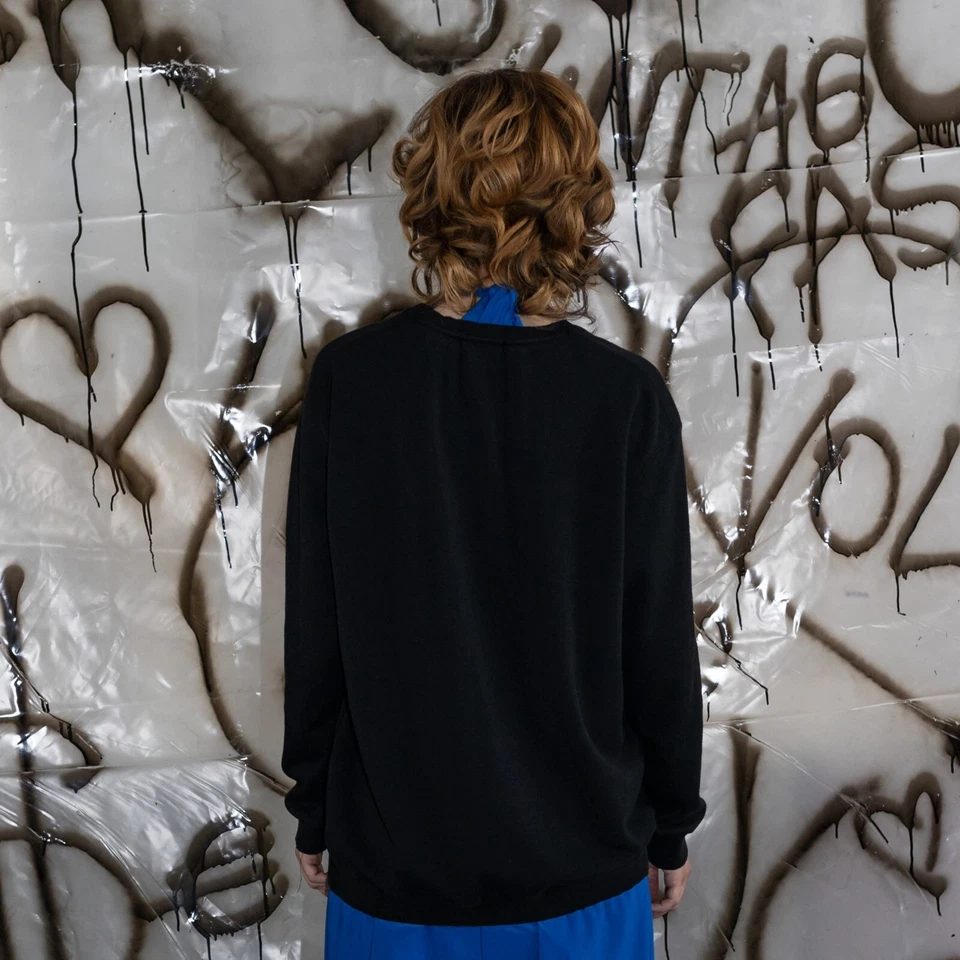 90's Vintage epic rave eagle print sweatshirt in black&blue - Image 3 of 4