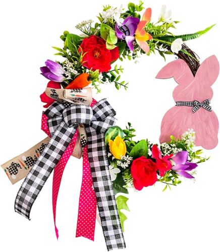 Easter Wreath, Spring Wreaths for Front Door, Porch, Window,Handmade Summer