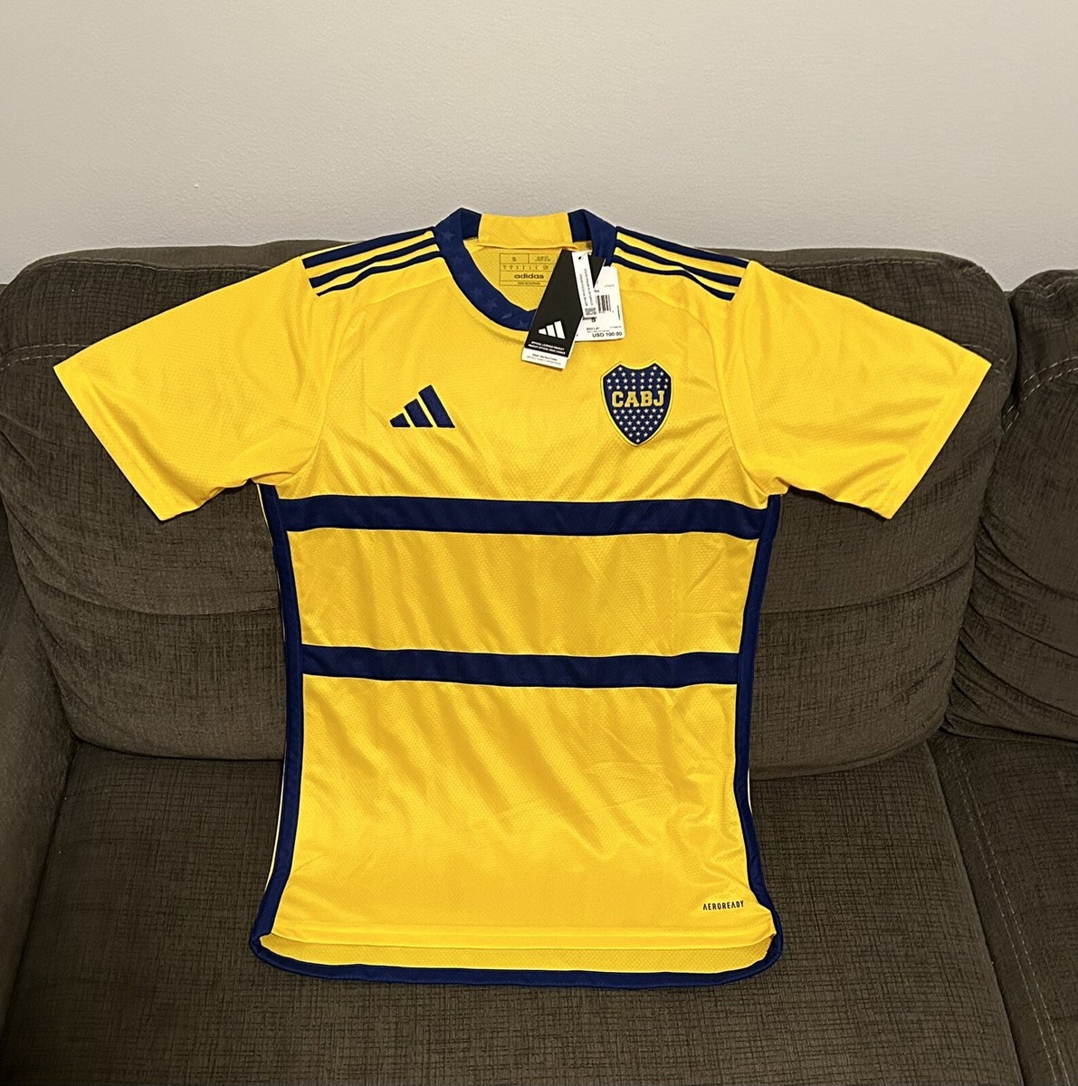 Adidas Authentic Boca Juniors Argentina Soccer Yellow HT3675