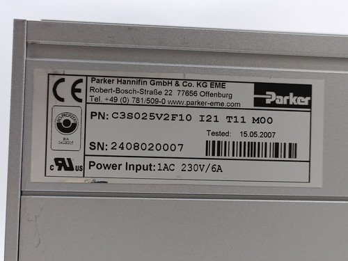 Parker C3S025V2F10 Compax3 Intelligent Servo Drive I21 T11 M00 - Picture 4 of 8