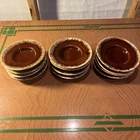 Hull Saucers Crestone Brown Drip Glaze Oven Proof 6" Dinnerware USA Lot 12 Nice
