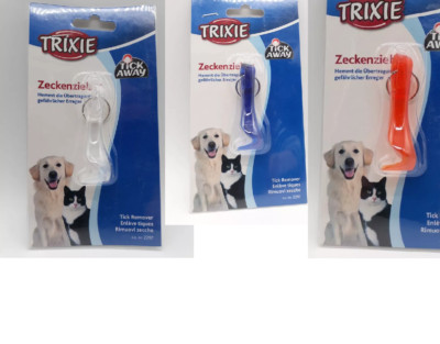 Trixie Zeckenzieher Tick Away Zeckenhaken Zeckenhebel Plastik mit Schlüsselring