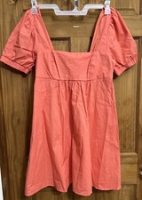 Women  s Wild Fable Puff Short Sleeve Dress Size M Peach Orange