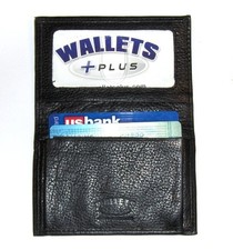 Leather Card Holder / Credit Card Holder Mini Wallet - Black - New