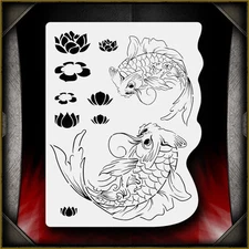 Koi Pond 2 Airbrush Stencil Template Paint Airsick