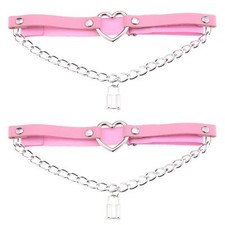 Adjustable Heart Leg Garter Belt Heart with Chain Elastic Thigh Garters for W...