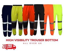 Hi Vis Soft Fleece Workwear Trouser High Visibility Jogging Joggers Bottom Sizes