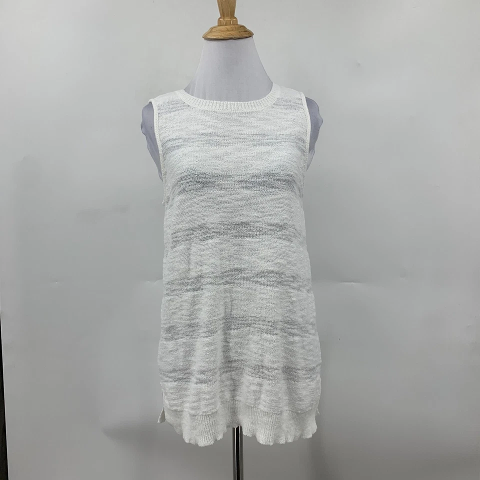 Lou & серый вязаный Майка женщин S маленький белый в полоску ворота ребристая отделка - Изображение 2 из 4
